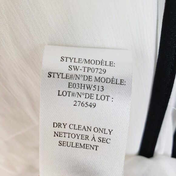 Helmut Lang Double Layered Chiffon Tank White Black Longline Minimalist size S - Picture 13 of 15